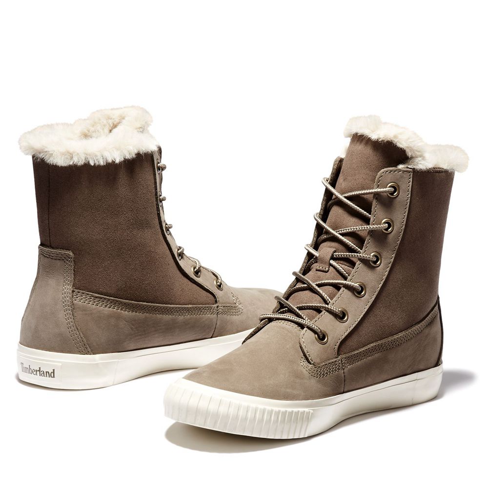 Botas de Nieve Timberland Argentina Mujer - Skyla Bay Fleece Fold-Down - Verde Oliva - MADZEF-124